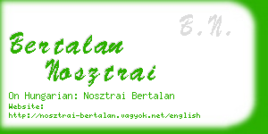 bertalan nosztrai business card